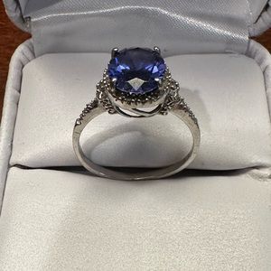 2 Carat Tanzanite in white gold setting.